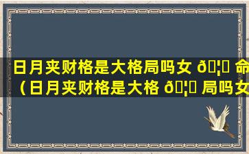 日月夹财格是大格局吗女 🦊 命（日月夹财格是大格 🦈 局吗女命好吗）